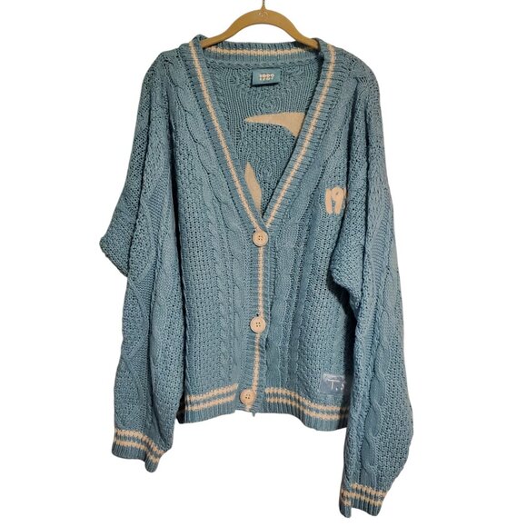 Taylor Swift 1989 Cardigan Blue White Cable Knit Taylor's Version Size M/L - Picture 1 of 13